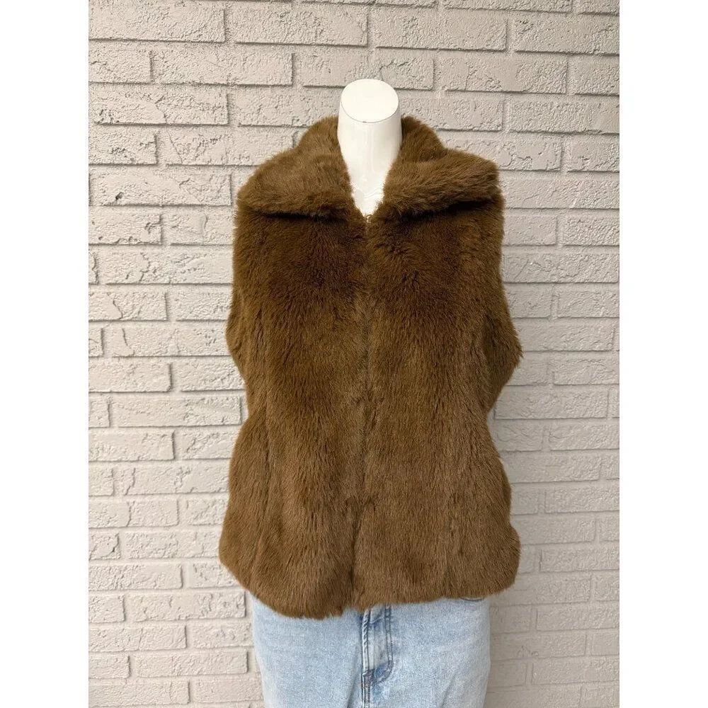 Vintage Setmar New York Women’s Brown Faux Fur Vest S/M